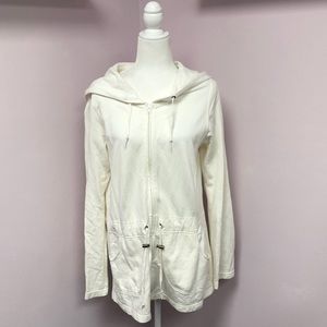 Activa L Cream Zip Up Sweatshirt